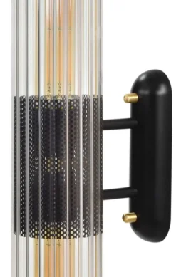 Casa Padrino Wandleuchte Messing / Schwarz 10,5 x 18 x H. 68,5 cm - Luxus Qualität