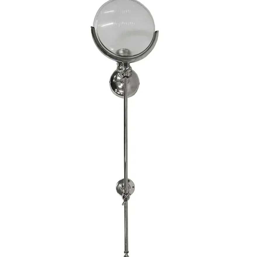 Casa Padrino Wandleuchte Silber 22 x 15 x H. 76 cm - Wandleuchte mit gerippter Glasscheibe