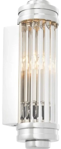 Casa Padrino Wandleuchte / Wandlampe Silber 7 x 10 x H. 26 cm - Hotel & Restaurant Leuchte