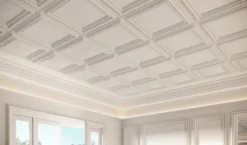 Casa Padrino Wandpaneel / Deckenpaneel Weiß 50 x 3,2 x H. 50 cm - Barock & Jugendstil Deko Accessoires