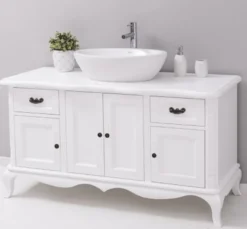 Casa Padrino Waschtisch im Landhausstil mit 4 Türen und 2 Schubladen, 140 x 57 x 75 cm