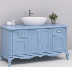 Casa Padrino Waschtisch im Landhausstil mit 4 Türen und 2 Schubladen, 140 x 57 x 75 cm