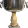 Casa Padrino Weinkühler mit Holzsockel Naturfarben Ø 35.5 x H. 45 cm - Hotel & Restaurant Accessoires Weinständer Champagner Kühler