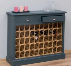 Casa Padrino Weinregal im Landhausstil mit 2 Schubladen, 110 x 34 x 90 cm