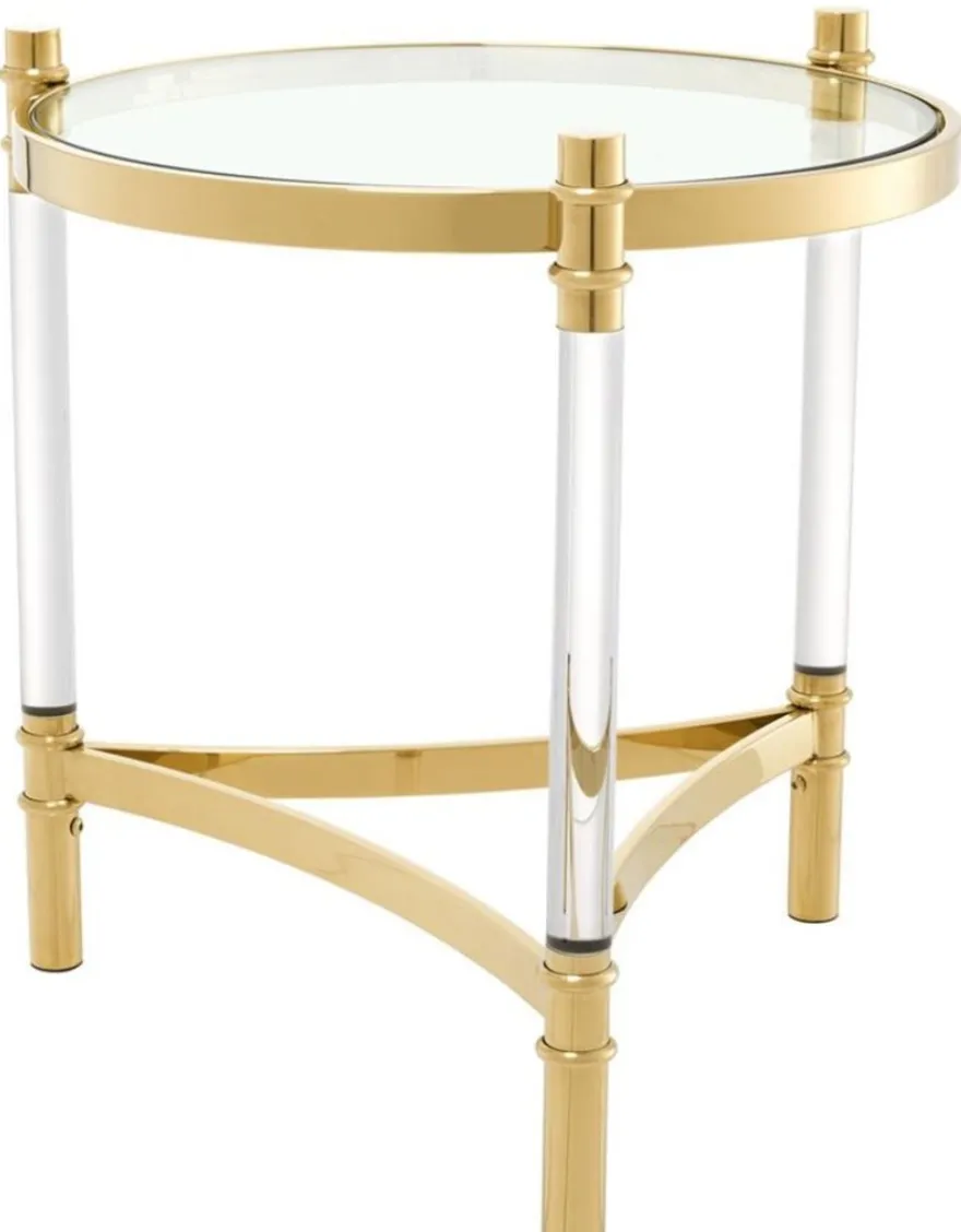 Casa Padrino Wohnzimmer Beistelltisch Gold Ø 50 x H. 55 cm - Luxus Kollektion