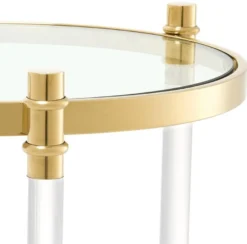 Casa Padrino Wohnzimmer Beistelltisch Gold Ø 50 x H. 55 cm - Luxus Kollektion