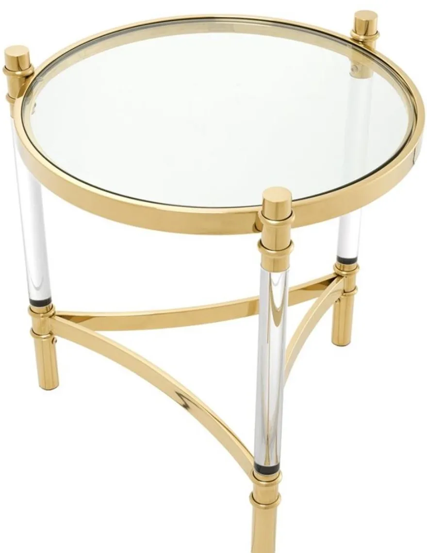 Casa Padrino Wohnzimmer Beistelltisch Gold Ø 50 x H. 55 cm - Luxus Kollektion