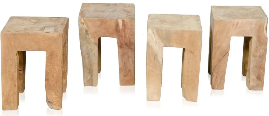 Casa Padrino Wohnzimmer Beistelltisch Naturfarben 31 x 31 x H. 40 cm - Luxus Kollektion