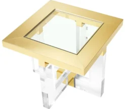 Casa Padrino Wohnzimmer Beistelltisch Gold 60 x 60 x H. 50 cm - Luxus Möbel