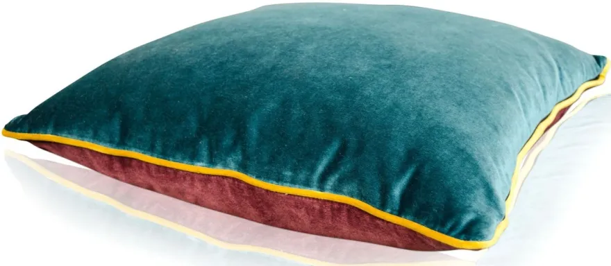 Casa Padrino Wohnzimmer Deko Kissen 2er Set Lila / Türkis / Gelb 50 x 50 cm - Luxus Kollektion