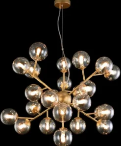 Casa Padrino Wohnzimmer Hängeleuchte Gold Ø 65 x H. 40 cm - Hängelampe mit kugelförmigen Lampenschirmen