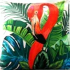 Casa Padrino Wohnzimmer Kissen New Orleans Flamingo Mehrfarbig 45 x 45 cm - Feinster Samtstoff - Luxus Deko Accessoires