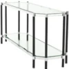 Casa Padrino Wohnzimmer Konsolentisch Silber / Schwarz 169 x 53,5 x H. 75,5 cm - Luxus Konsole