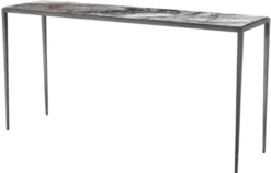 Casa Padrino Wohnzimmer Konsole in bronze mit weißer Marmorplatte 152 x 40 x H. 76 cm - Luxus Möbel