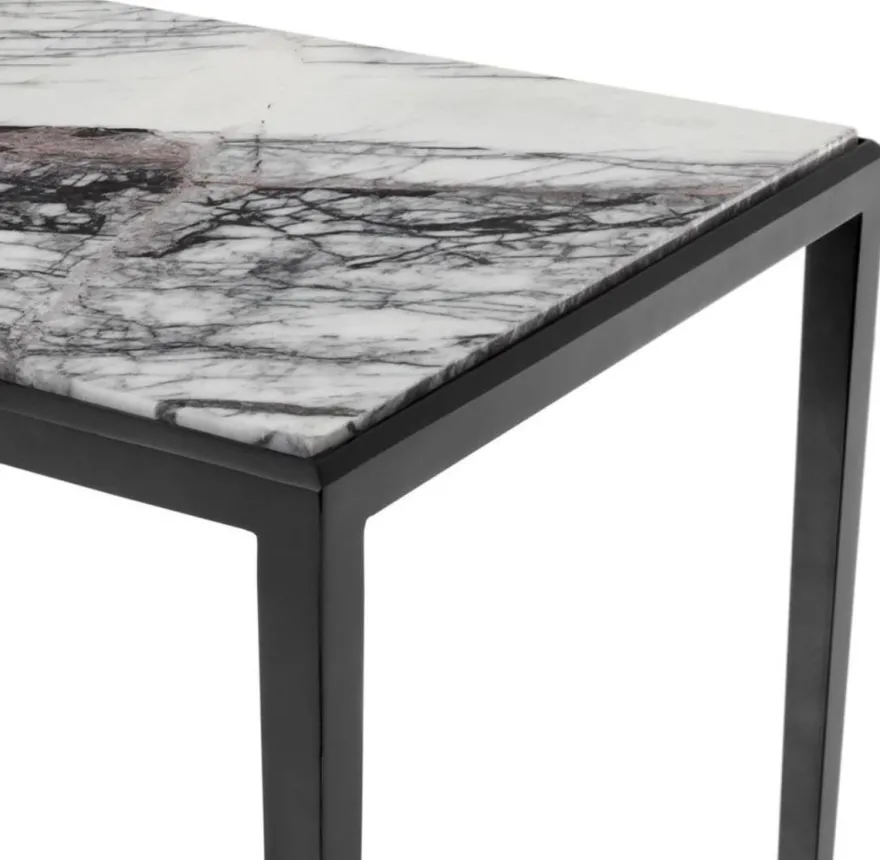 Casa Padrino Wohnzimmer Konsole in bronze mit weißer Marmorplatte 152 x 40 x H. 76 cm - Luxus Möbel