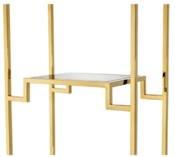 Casa Padrino Wohnzimmer Regalschrank Gold / Schwarz 45,5 x 25,5 x H. 221 cm - Luxus Wohnzimmerschrank