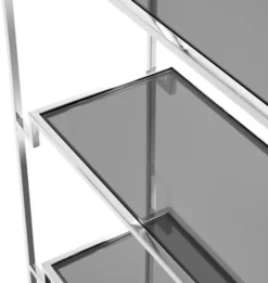 Casa Padrino Wohnzimmer Regalschrank Silber 90 x 32 x H. 230 cm - Luxus Möbel