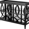 Casa Padrino Wohnzimmerschrank Schwarz 124 x 46 x H. 90 cm - Luxus Regalschrank