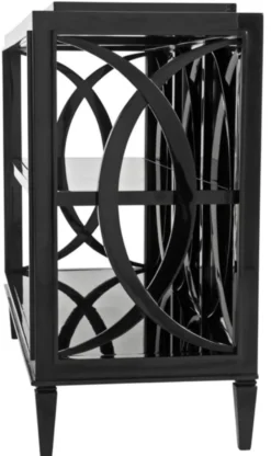 Casa Padrino Wohnzimmerschrank Schwarz 124 x 46 x H. 90 cm - Luxus Regalschrank