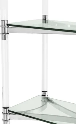 Casa Padrino Wohnzimmerschrank / Regalschrank Silber 117 x 41 x H. 200 cm - Luxus Möbel