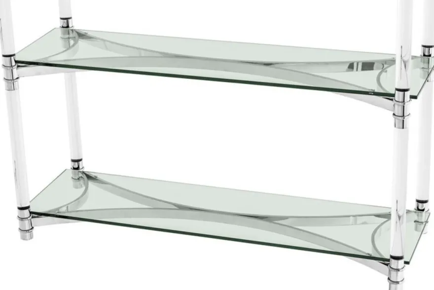 Casa Padrino Wohnzimmerschrank / Regalschrank Silber 117 x 41 x H. 200 cm - Luxus Möbel