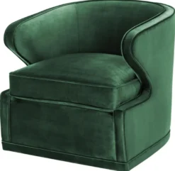 Casa Padrino Wohnzimmer Sessel / Drehsessel Grün 75 x 80 x H. 73 cm - Luxus Wohnzimmermöbel