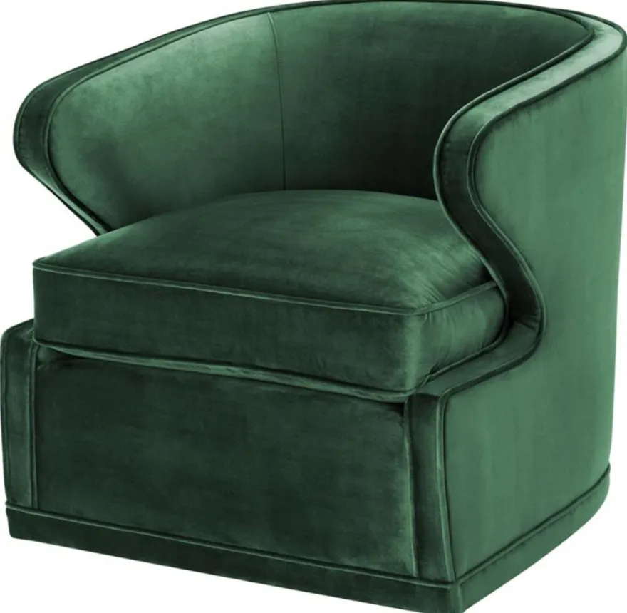 Casa Padrino Wohnzimmer Sessel / Drehsessel Grün 75 x 80 x H. 73 cm - Luxus Wohnzimmermöbel