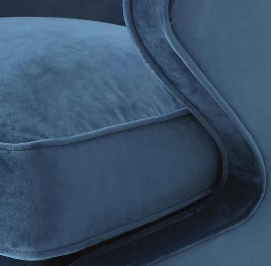 Casa Padrino Wohnzimmer Sessel / Drehsessel Blau 75 x 80 x H. 73 cm - Luxus Wohnzimmermöbel