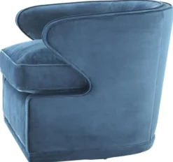Casa Padrino Wohnzimmer Sessel / Drehsessel Blau 75 x 80 x H. 73 cm - Luxus Wohnzimmermöbel