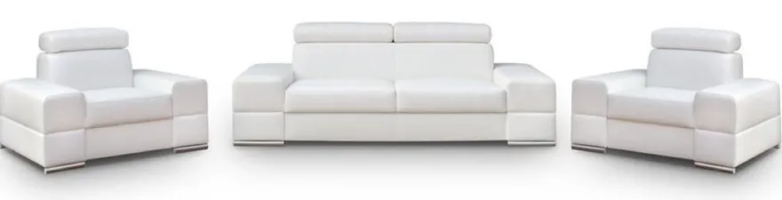 Casa Padrino Wohnzimmer Sessel Weiß / Silber 114 x 97 x H. 78-95 cm - Moderner Sessel mit verstellbarer Kopfstütze - Moderne Wohnzimmer Möbel