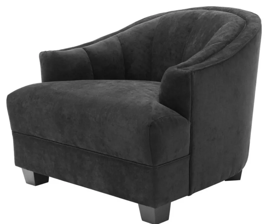 Casa Padrino Wohnzimmer Sessel in schwarz 93 x 90 x H. 75 cm - Luxus Möbel