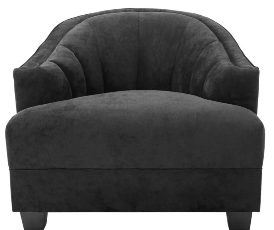 Casa Padrino Wohnzimmer Sessel in schwarz 93 x 90 x H. 75 cm - Luxus Möbel