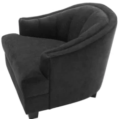 Casa Padrino Wohnzimmer Sessel in schwarz 93 x 90 x H. 75 cm - Luxus Möbel