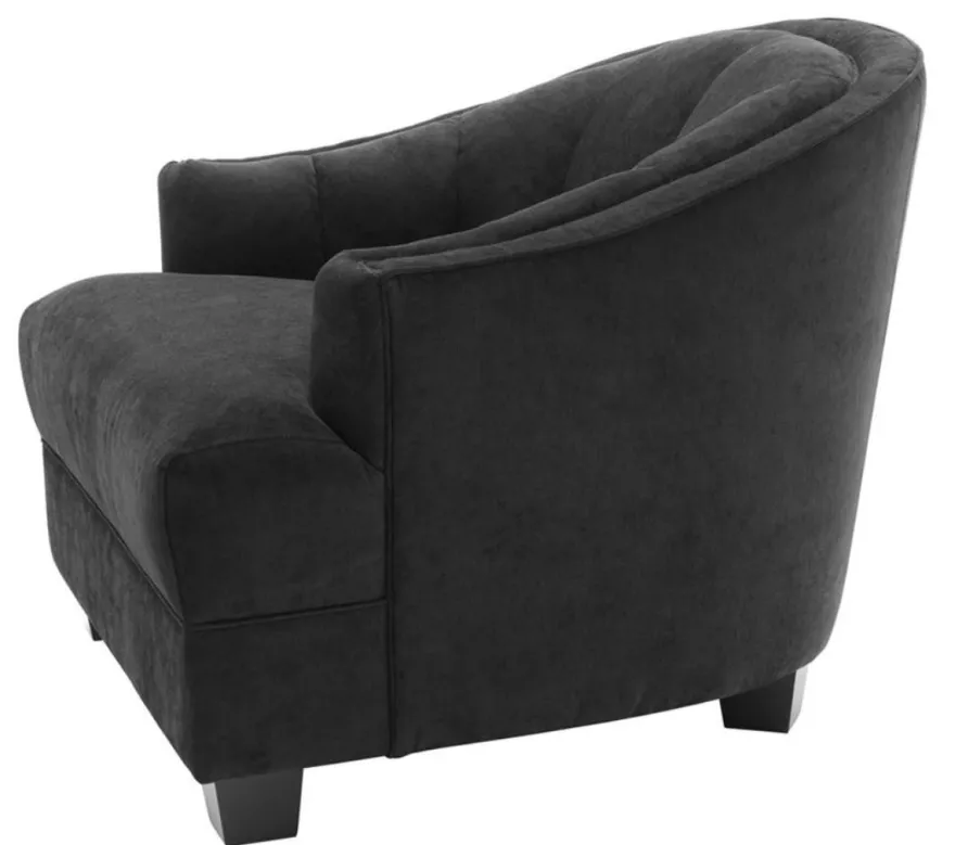 Casa Padrino Wohnzimmer Sessel in schwarz 93 x 90 x H. 75 cm - Luxus Möbel
