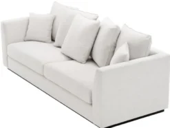 Casa Padrino Wohnzimmer Sofa mit 7 Kissen Weiß / Schwarz 255 x 100 x H. 90 cm - Luxus Couch - Wohnzimmer Möbel