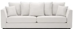 Casa Padrino Wohnzimmer Sofa mit 7 Kissen Weiß / Schwarz 255 x 100 x H. 90 cm - Luxus Couch - Wohnzimmer Möbel