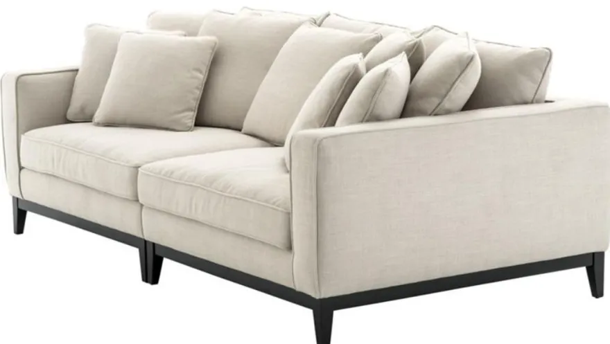 Casa Padrino Wohnzimmer Sofa Naturfarbig 248 x 127 x H. 94 cm - Luxus Wohnzimmermöbel