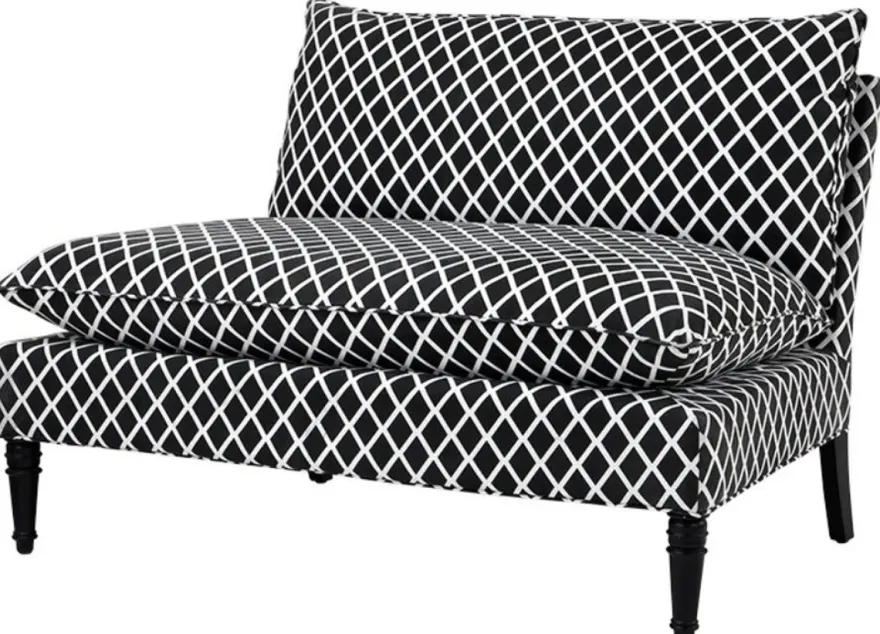 Casa Padrino Wohnzimmer Sofa Schwarz / Weiß 129,5 x 91 x H. 89 cm - Designer Möbel