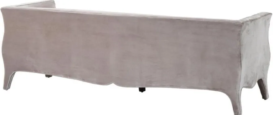 Casa Padrino Wohnzimmer Sofa Grau 225 x 79 x H. 75 cm - Luxus Samtsofa