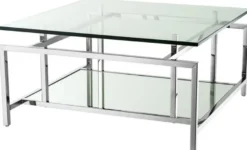 Casa Padrino Wohnzimmertisch Silber 70 x 70 x H. 35 cm - Luxus Couchtisch