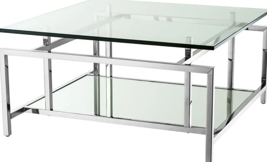 Casa Padrino Wohnzimmertisch Silber 70 x 70 x H. 35 cm - Luxus Couchtisch