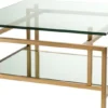 Casa Padrino Wohnzimmertisch Messing 70 x 70 x H. 35 cm - Luxus Couchtisch