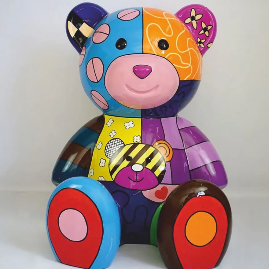 Casa Padrino XXL Deko Figur Teddybär Bunt H. 120 cm