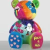 Casa Padrino XXL Deko Figur Teddybär Bunt H. 120 cm - Handbemalt