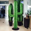 Casa Padrino XXL Deko Kaktus Grün / Schwarz H. 180 cm