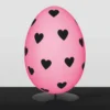 Casa Padrino XXL Deko Osterei mit Ständer Rosa / Schwarz H. 75 cm - Oster Dekoaration