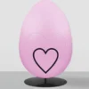 Casa Padrino XXL Deko Osterei mit Ständer Rosa / Schwarz H. 160 cm - Oster Dekoaration