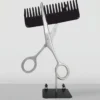 Casa Padrino XXL Deko Schere und Kamm Silber / Schwarz H. 175 cm - Friseur Deko
