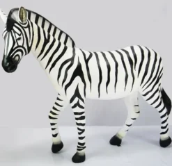 Casa Padrino XXL Deko Skulptur Zebra Weiß / Schwarz 185 cm - Lebensgroße Garten Figur