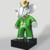 Casa Padrino XXL Deko Skulptur Elefant mit Krone H. 180 cm - Garten Deko Figur